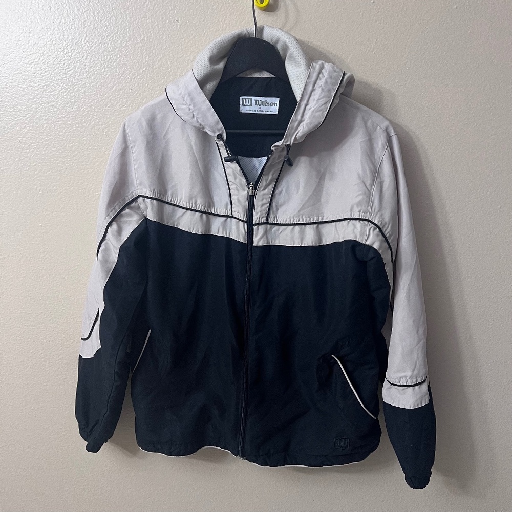 Wilson Hoodie Two Tone Full Zip Jacket Soft Shell/ Mesh Lining Sz M Unisex